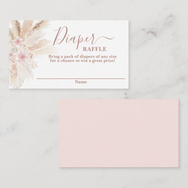Cartão De Informações Placa Raffel de Fralda Tropical Rosa Blush (Frente/Verso)