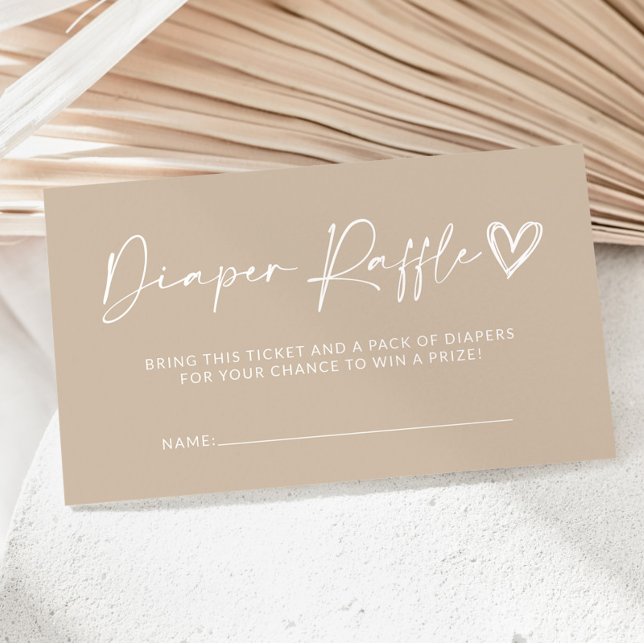 Cartão De Informações Placa Raffle de Fralda bege neutro (Criador carregado)