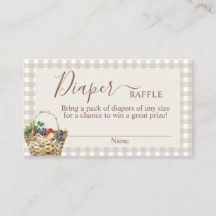 Cartão De Informações Placa Raffle de Fralda de Chá de fraldas crescida 
