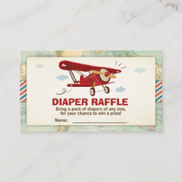 Cartão De Informações Placa Raffle de Fralda de Chá de fraldas de avião
