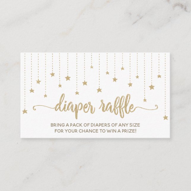 Cartão De Informações Placa Raffle de Fralda de Estrela Pequena Brilhant (Frente)