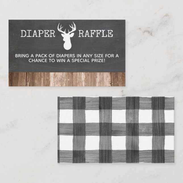 Cartão De Informações Placa Raffle de Fralda de veado OH (Frente/Verso)