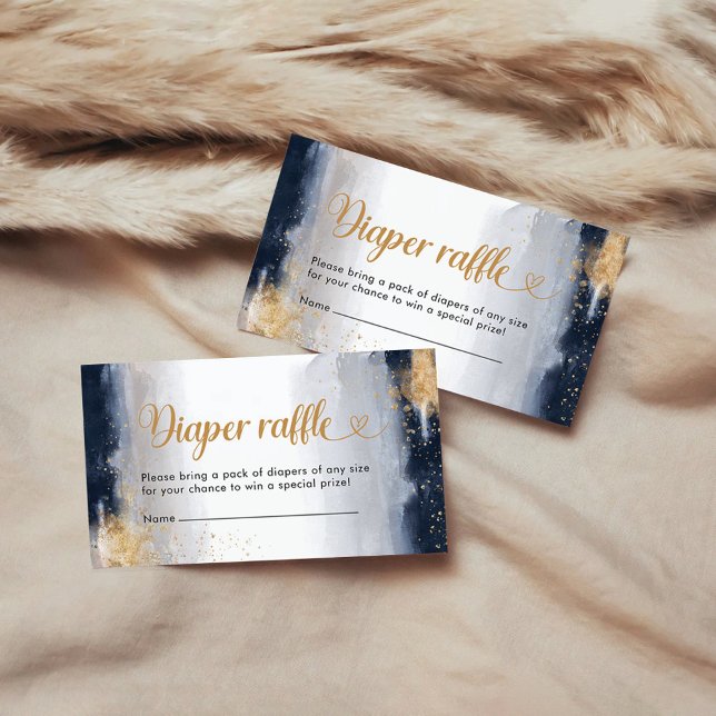Cartão De Informações Placa Raffle de Fralda e marinho Dourada (Criador carregado)