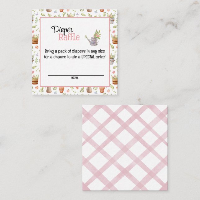 Cartão De Informações Placa Raffle de Fralda em crescimento local (Frente/Verso)