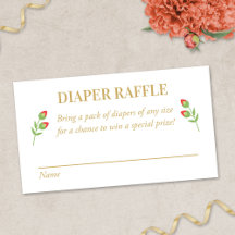 Placa Raffle de Fralda Fiesta, Floral Vermelho