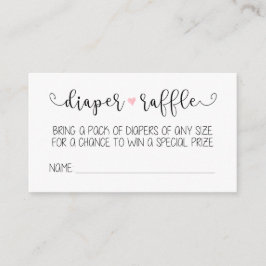 Cartão De Informações Placa Raffle fralda