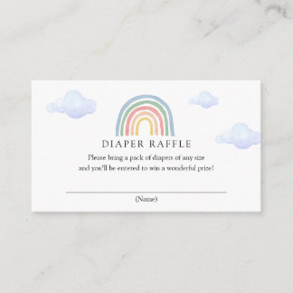 Cartão De Informações Placa Raffle Fralda arco-íris