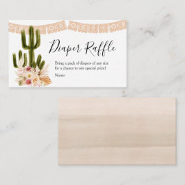 Cartão De Informações Placa Raffle Fralda Boho Cactus