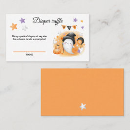 Cartão De Informações Placa Raffle Fralda Boo do Chá de fraldas Hallowee