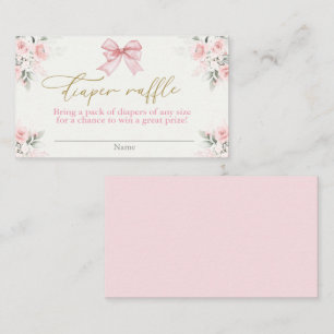 Cartão De Informações Placa Raffle Fralda chá de fraldas Rapariga com ar