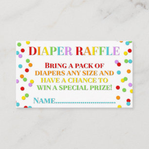 Cartão De Informações Placa Raffle Fralda do Rainbow Confetti