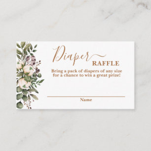Cartão De Informações Placa Raffle para Fralda floral Boho