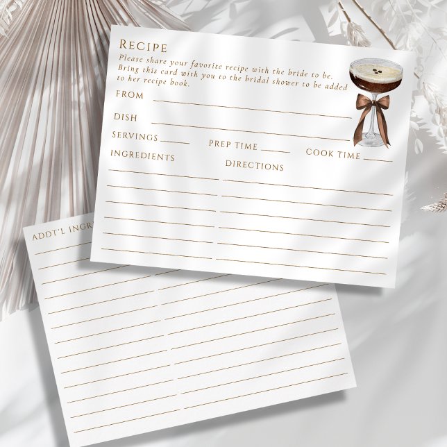 Cartão De Informações Placa receitada de receita do Espresso Martini de  (Criador carregado)