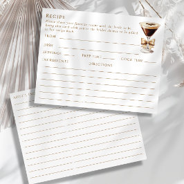 Cartão De Informações Placa receitada de receita do Espresso Martini de 