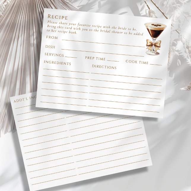 Cartão De Informações Placa receitada de receita do Espresso Martini de  (Criador carregado)