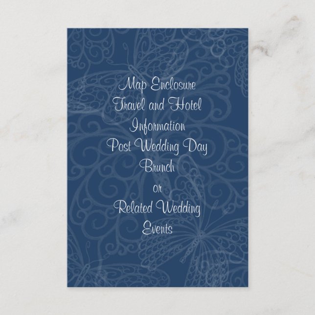 Cartão De Informações Placa receptáculo de borboleta Filigree em Teal (Frente)