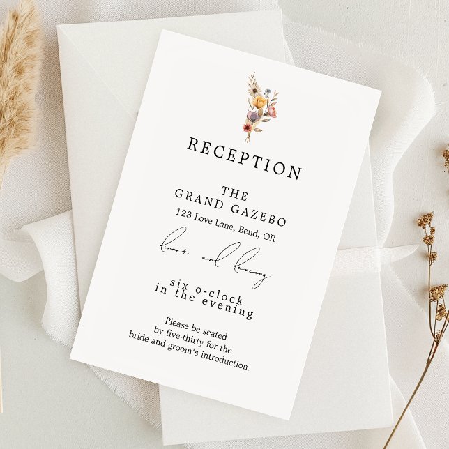 Cartão De Informações Placa receptáculo de Recepção de casamento Floral  (Criador carregado)