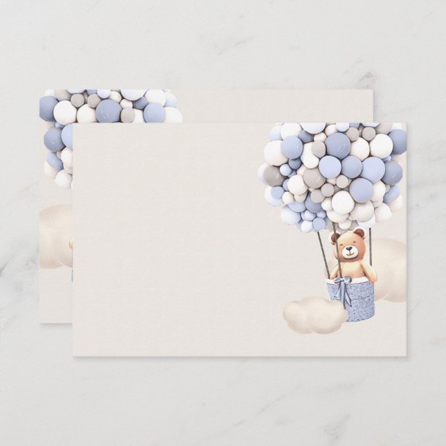 Cartão De Informações Placa receptáculo do Vazio dos balões do urso (Frente/Verso)