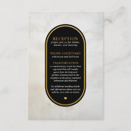 Cartão De Informações Placa receptáculo Dourada de Recepção de casamento