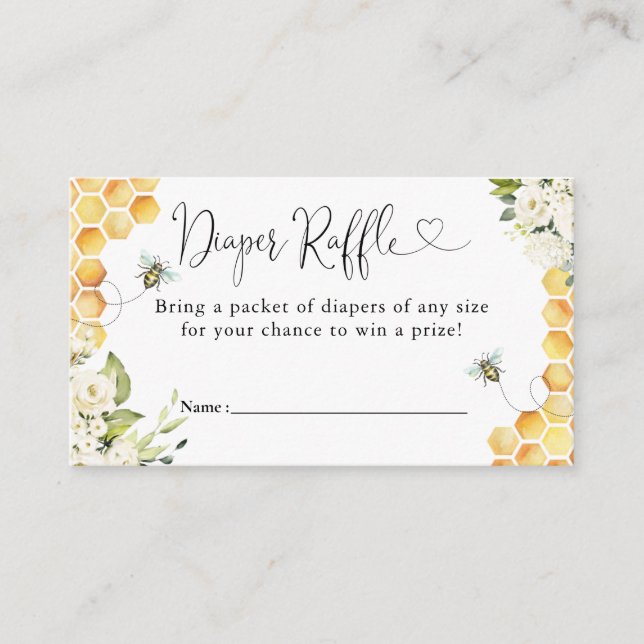 Cartão De Informações Placa receptáculo mamãe a Chá de fraldas (Frente)