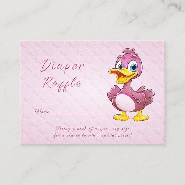 Cartão De Informações Placa receptáculo Pink Duck (Frente)