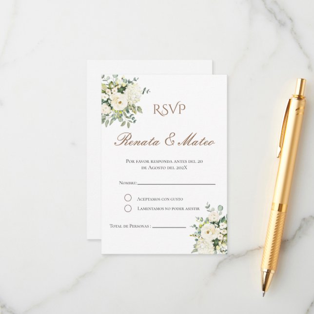 Cartão De Informações Placa RSVP de Casamento Boho Espanhol (Frente/Verso In Situ)
