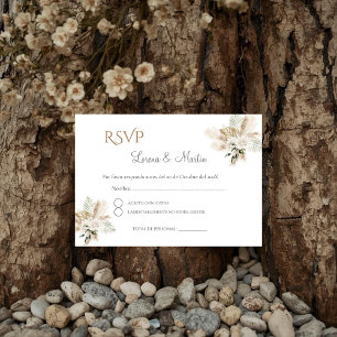 Cartão De Informações Placa RSVP de Casamento Boho Espanhol
