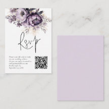 Placa RSVP de Casamento de Código QR de Florais Ro