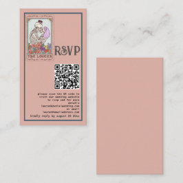 Cartão De Informações Placa RSVP de Casamento de QR para Amantes de Taro