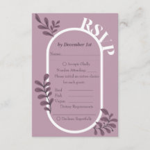 Placa RSVP de Casamento Simples Rosa Rococo