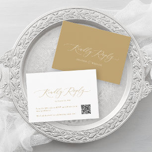 Cartão De Informações Placa RSVP de Código QR Elegante