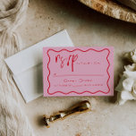 Cartão De Informações Placa RSVP De Quadro Cor-De-Rosa Moderno E Vermelh<br><div class="desc">Este é um cartão RSVP de casamento ousado e moderno com uma bela fonte caligráfica e tons de rosa e vermelho. Todas as cores são editáveis. // Para designs correspondentes, procure "DELILAH" na certeira loja Nicole Zazzle. * Se você gosta deste design, mas não o vê disponível para algo que...</div>