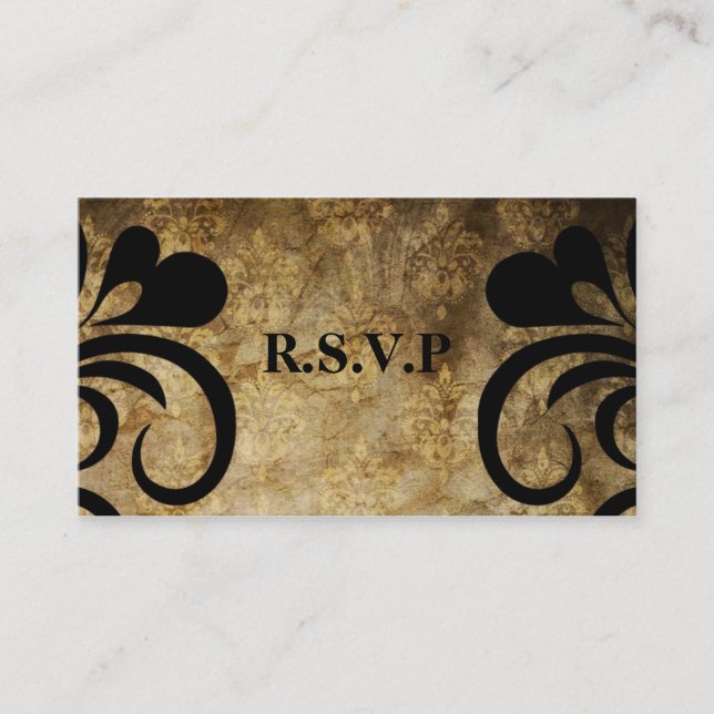 Cartão De Informações Placa RSVP de Swirl de Elegante classe (Frente)