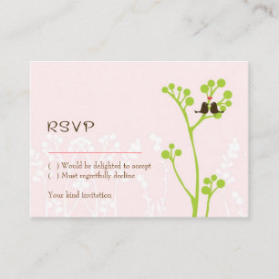 Cartão De Informações Placa RSVP Lovebird (Cor-de-rosa-pincel)