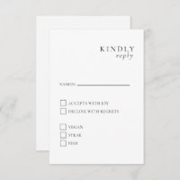 Placa RSVP Mínima Elegante Preta e Branca