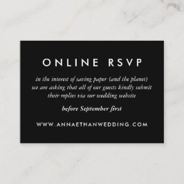 Cartão De Informações Placa RSVP Online de Casamento de Anéis de Prata M