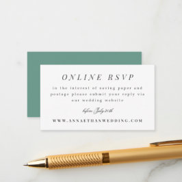 Cartão De Informações Placa RSVP Online do Suite de Branqueamento Simple