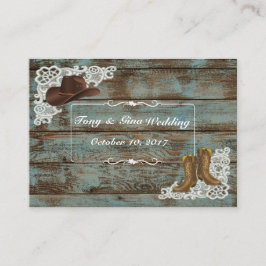Cartão De Informações Placa RSVP Rustic Boots & Lace Weding
