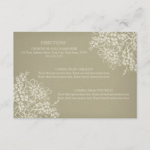 Cartão De Informações Placas de Direção de Casamento Vintage Floral