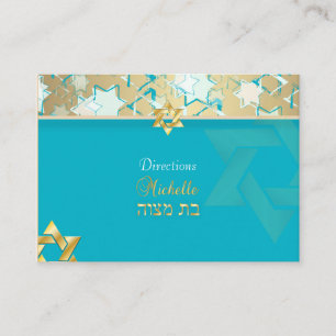 Cartão De Informações Placas de direção de PixDezines mitzvah/estrelas