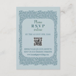 Cartão De Informações Placas de gabinete com código QR de local azul per