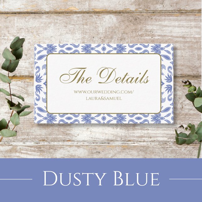 Cartão De Informações Placas de gabinete com padrão azul de poeira (Criador carregado)