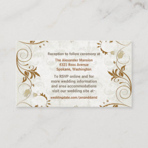 Cartão De Informações Placas de gabinete de Casamento outono elegantes