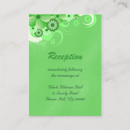 Cartão De Informações Placas de gabinete de Recepção de casamento verde