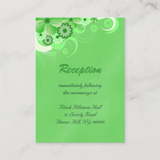 Cartão De Informações Placas de gabinete de Recepção de casamento verde 