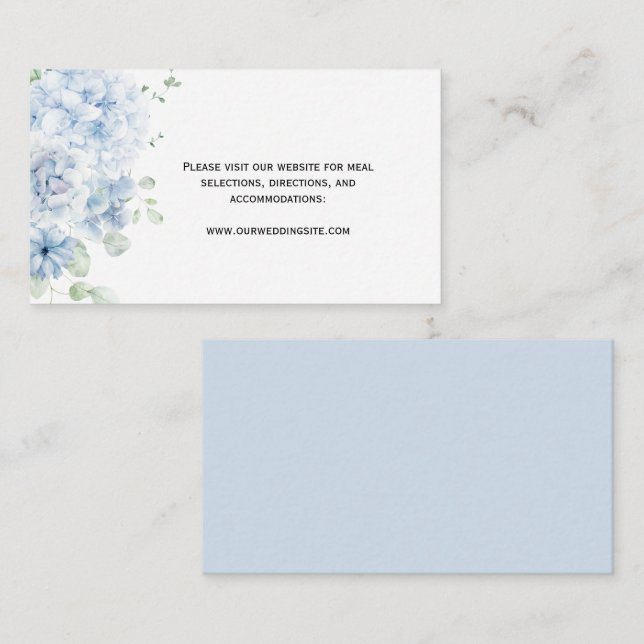 Cartão De Informações Placas de gabinete floral azuis e brancas (Frente/Verso)