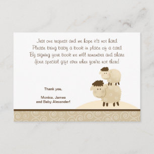 Cartão De Informações Placas de gabinete RSVP de Baa Baa Sheep (cor neut