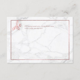 Cartão De Informações PLACAS DE INFORMAÇÕES PixDezines/ROSA MARBLE+FAUX