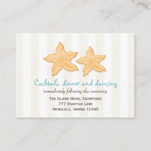 Cartão De Informações Placas de Recepção de casamento de Starfish Azul