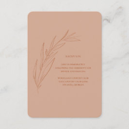 Cartão De Informações Placas de Recepção de casamento Terra Cotta